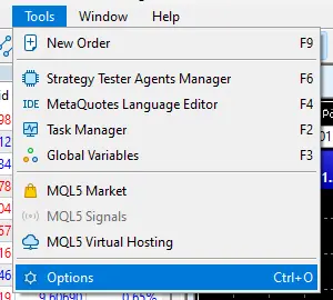 Options menu